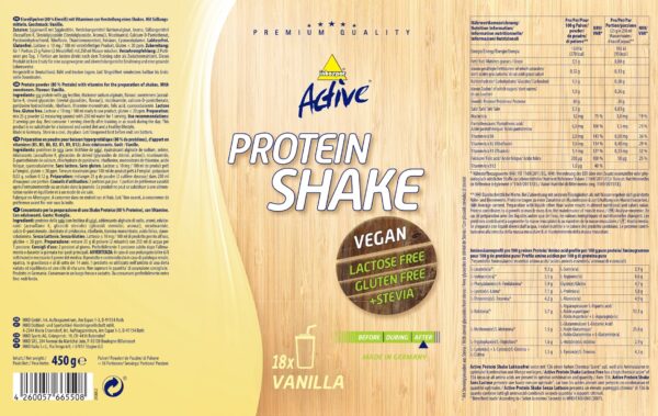 Produktbild ACTIVE Protein Shake laktosefrei Vanille, 450 g